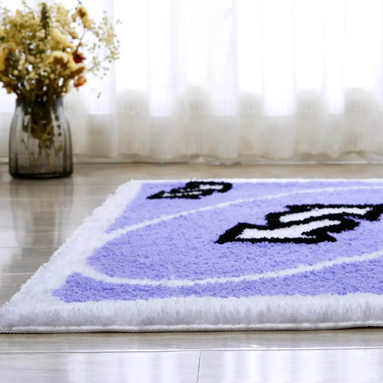 UNOH Card Design Faux Wool Rug - Ultra-Thin, Waterproof, Non-Slip Carpet - Vox Megastore  