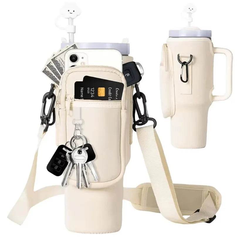 Water Bottle Holder Sleeve for 40oz Stanley Quencher with Shoulder Strap - Vox Megastore  