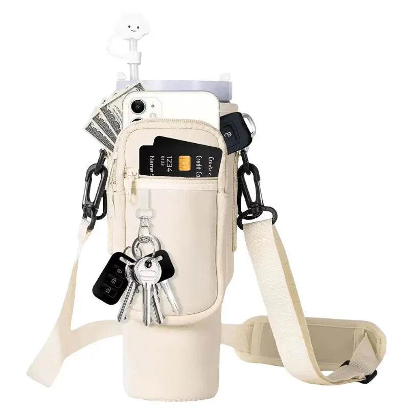 Water Bottle Holder Sleeve for 40oz Stanley Quencher with Shoulder Strap - Vox Megastore  