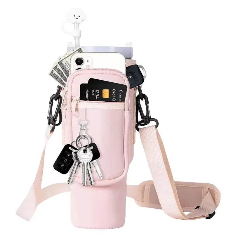 Water Bottle Holder Sleeve for 40oz Stanley Quencher with Shoulder Strap - Vox Megastore  