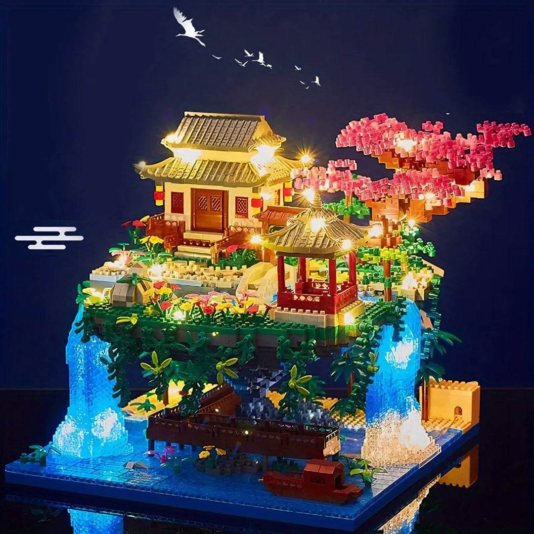 Waterfall Palace With Light Building Block Set (3320PCS) Vox Megastore