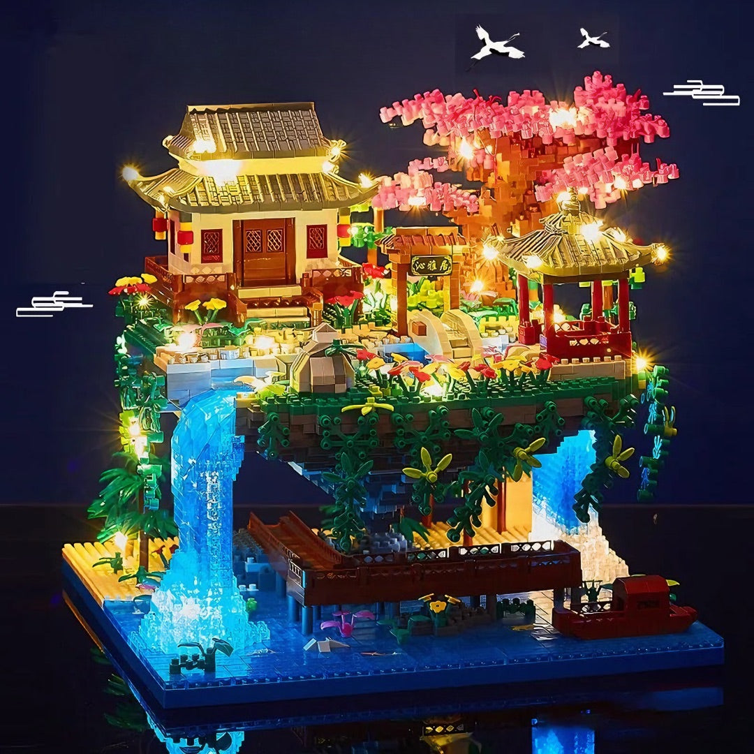 Waterfall Palace With Light Building Block Set (3320PCS) Vox Megastore