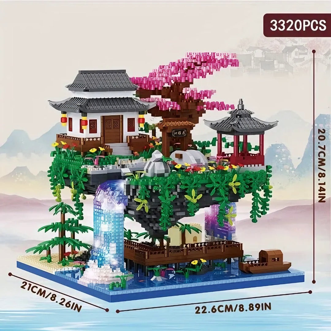 Waterfall Palace With Light Building Block Set (3320PCS) Vox Megastore