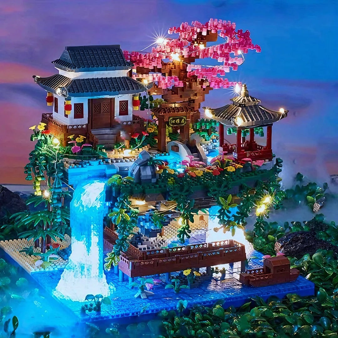 Waterfall Palace With Light Building Block Set (3320PCS) Vox Megastore