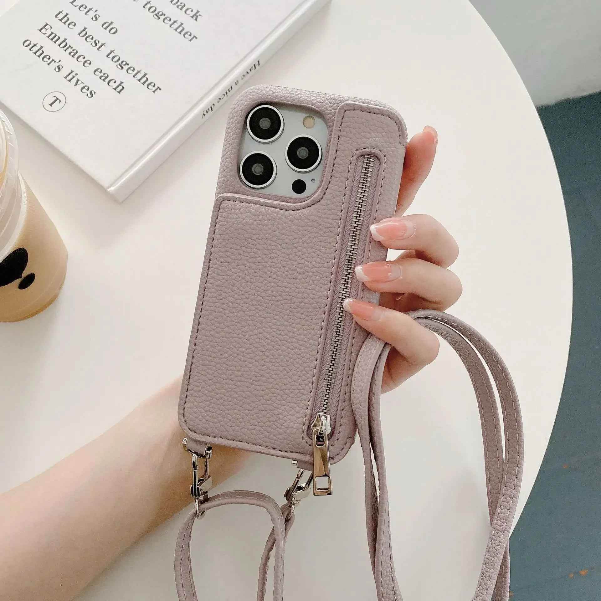 Zipper Wallet Mirror Lanyard iPhone Case Vox Megastore