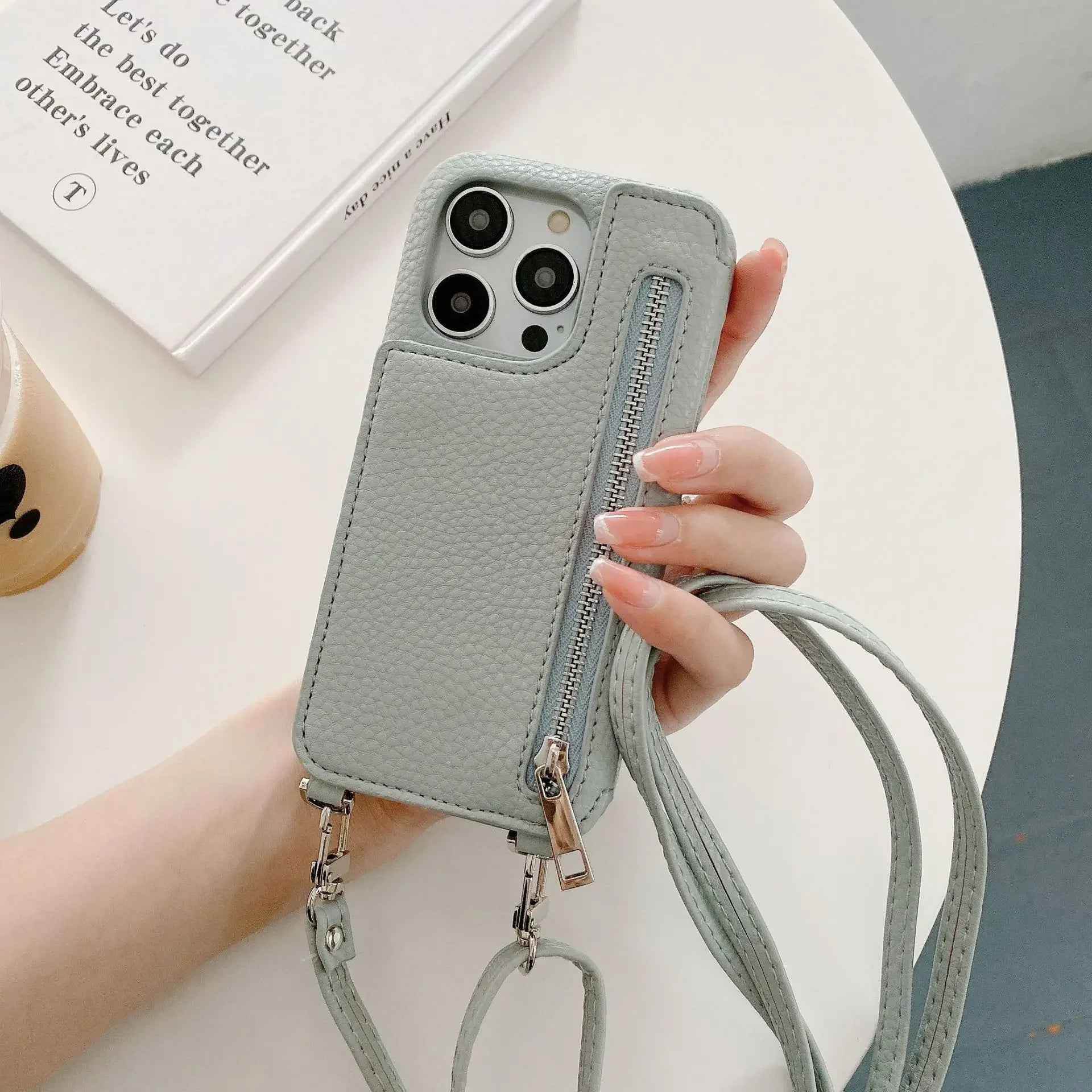 Zipper Wallet Mirror Lanyard iPhone Case Vox Megastore
