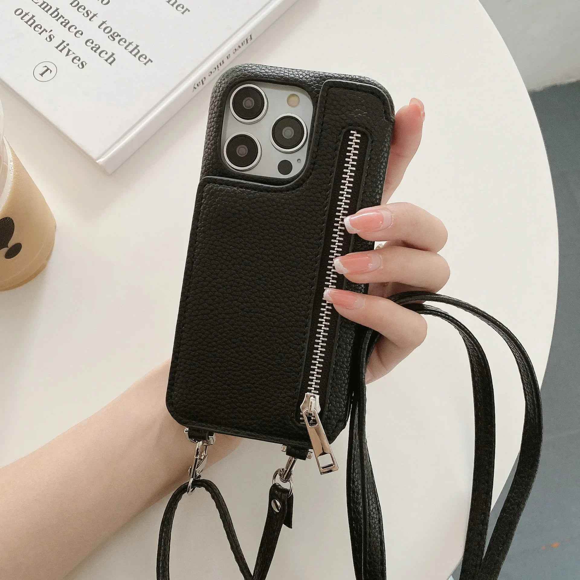 Zipper Wallet Mirror Lanyard iPhone Case Vox Megastore